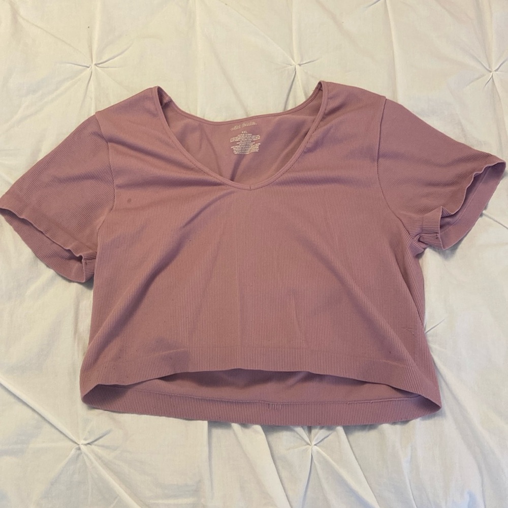 purple crop top